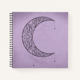 Cuaderno Hermoso patrón Mandala Crescent Moon Design