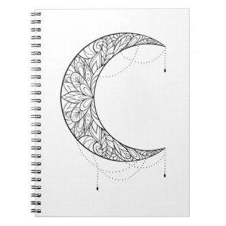 Cuaderno Hermoso patrón Mandala Moon Design