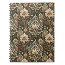 Cuaderno Hermoso patrón mural floral Art Nouveau vintage