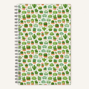 Cuaderno Hermoso patrón sin fisuras de plantas suculentas