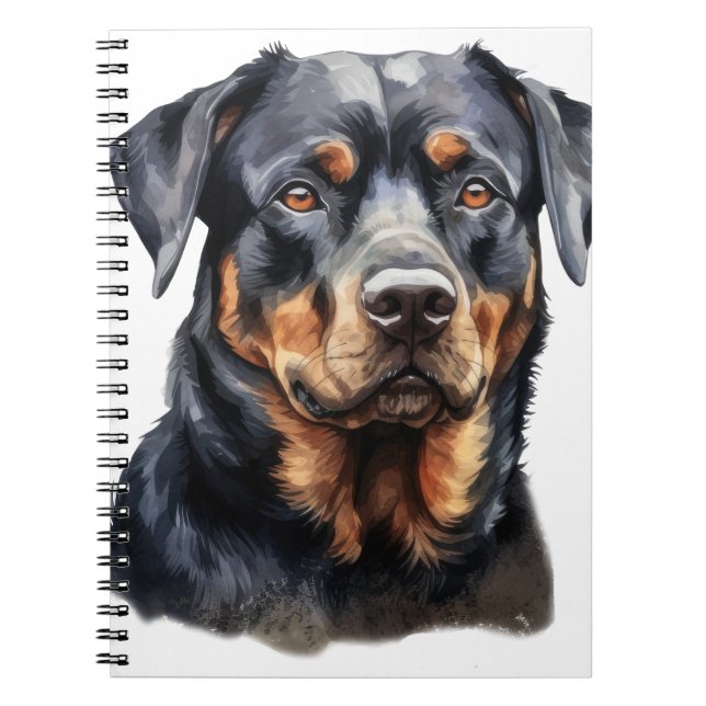 CUADERNO HERMOSO PERRO NEGRO Y ROTTWEILER (Frente)