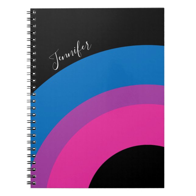 Cuaderno Hermoso Personalizado de la Bandera del Orgullo Bi (Frente)