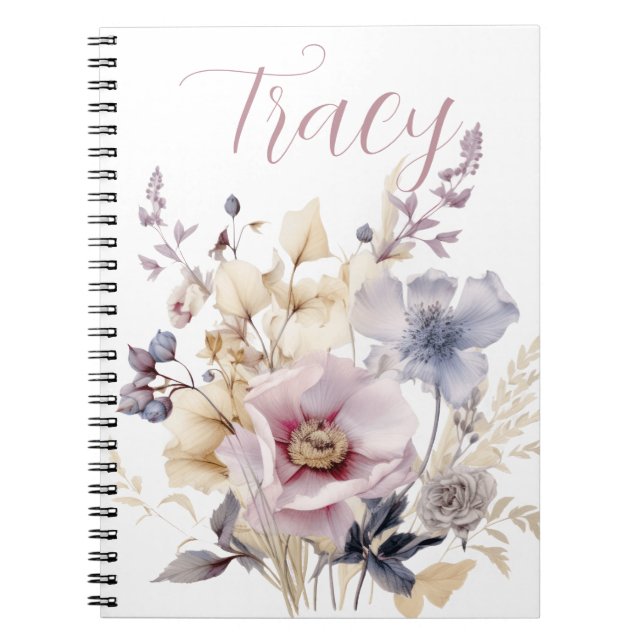 Cuaderno Hermoso Personalizado Floral Bouquet (Frente)