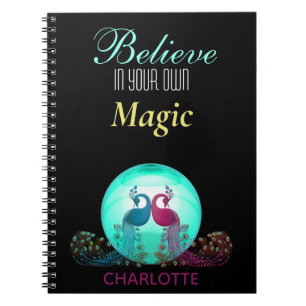 Cuaderno Hermoso Personalizado Peacocks Inspirador
