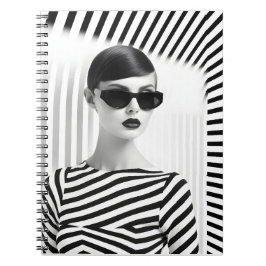 Cuaderno Hermoso Retrato De Arte De Mujeres Blancas Y Negra