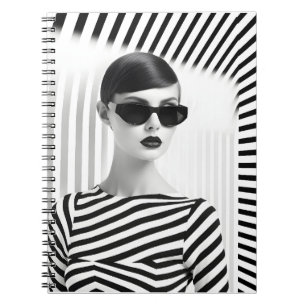 Cuaderno Hermoso Retrato De Arte De Mujeres Blancas Y Negra