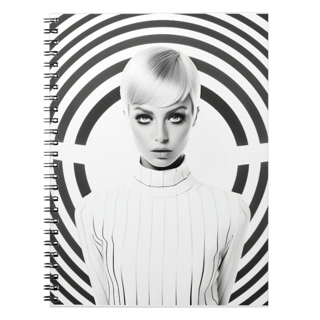 Cuaderno Hermoso Retrato De Arte Femenino Blanco Y Negro (Frente)