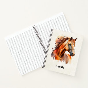 Cuaderno Hermoso retrato de caballo alazán