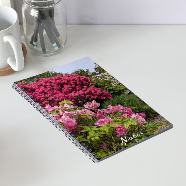 Cuaderno Hermoso rododendro rosa florece (In Situ)