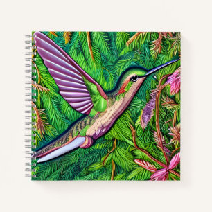 Cuaderno Hermoso Shabby Chic Little Hummingbird.