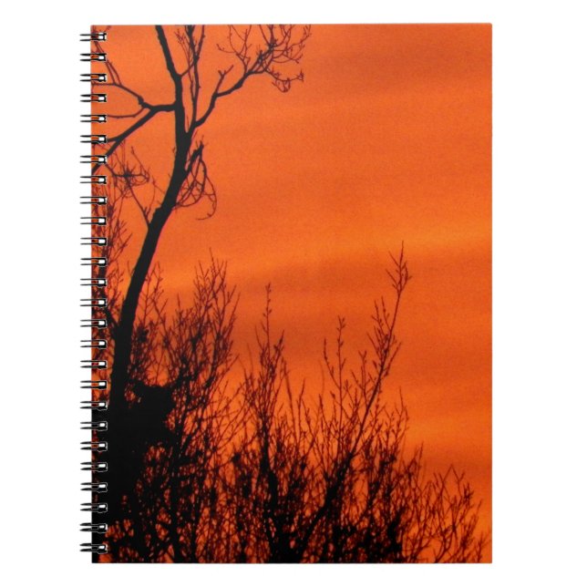 Cuaderno Hermoso Sunrise Naranja en Kansas (Frente)