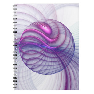 Cuaderno Hermoso Swing Moderno Resumen Arte Fractal Rosa