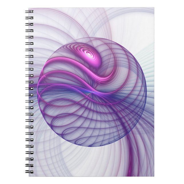 Cuaderno Hermoso Swing Moderno Resumen Arte Fractal Rosa (Frente)