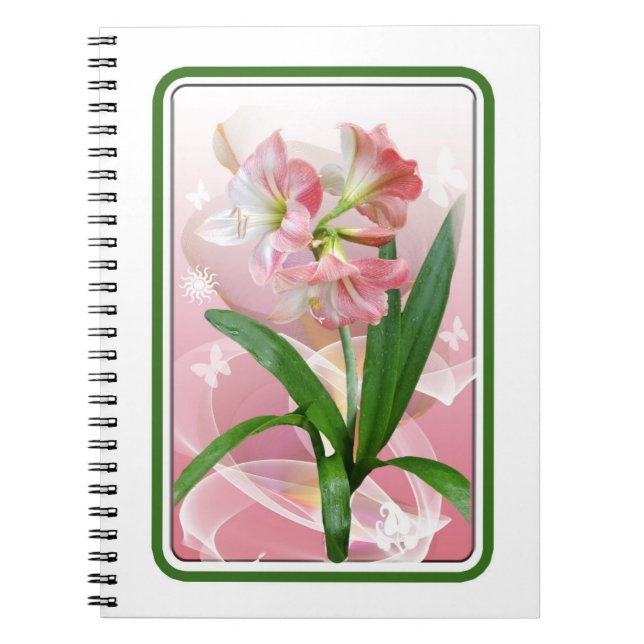 Cuaderno Hermoso tema floral Amaryllis (Frente)