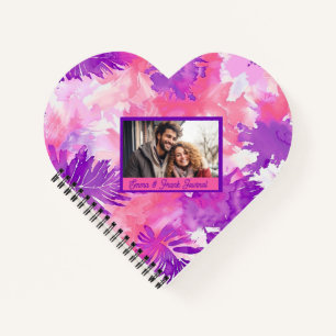 Cuaderno Hermoso tinte morado de arena floral personalizado