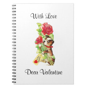 Cuaderno Hermoso Valentine de Boston terrier cachorro