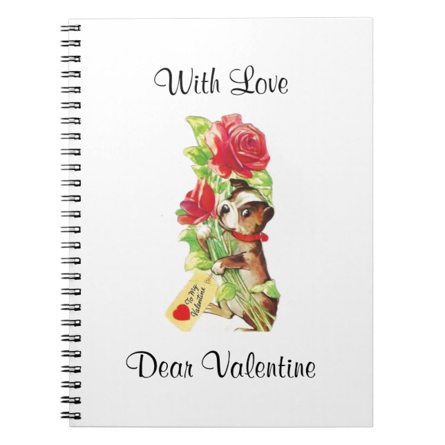 Cuaderno Hermoso Valentine de Boston terrier cachorro (Frente)