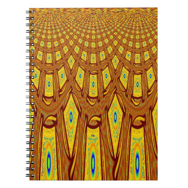 Cuaderno Hermoso vector de impresión tribal africana Golden (Frente)