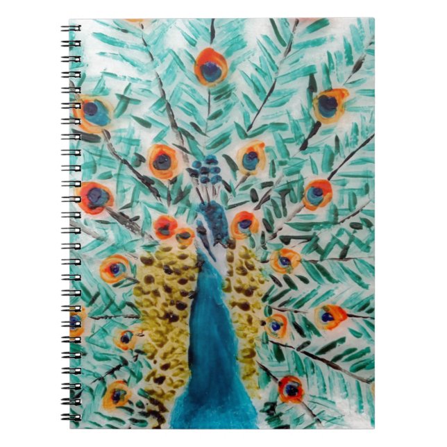 Cuaderno Hermoso verde esmeralda y pavo real turquesa (Frente)