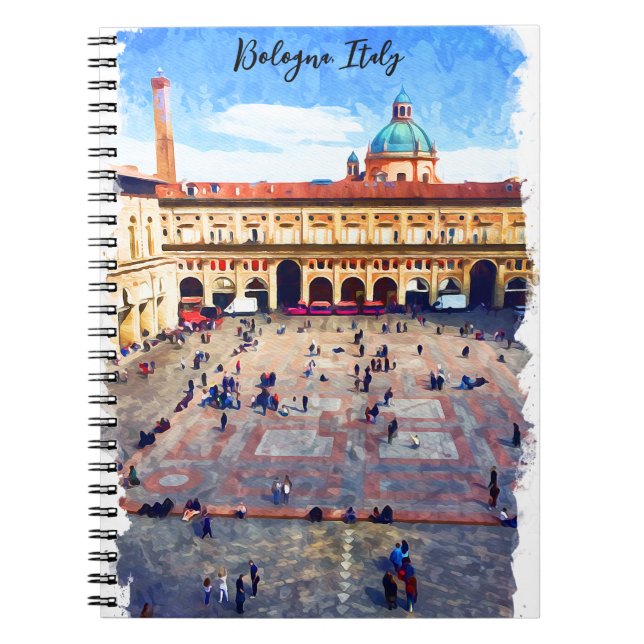 Cuaderno Hermoso viaje acuático por Bolonia Italia (Frente)