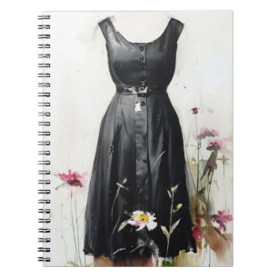 Cuaderno Hermoso victoriano vintage icónico negro y blanco