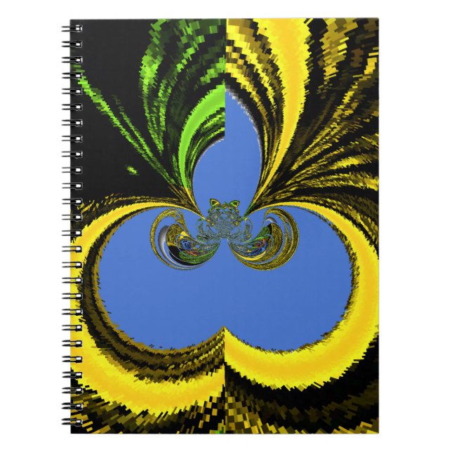 Cuaderno Hermoso y encantador arte amarillo y azul sudafric (Frente)