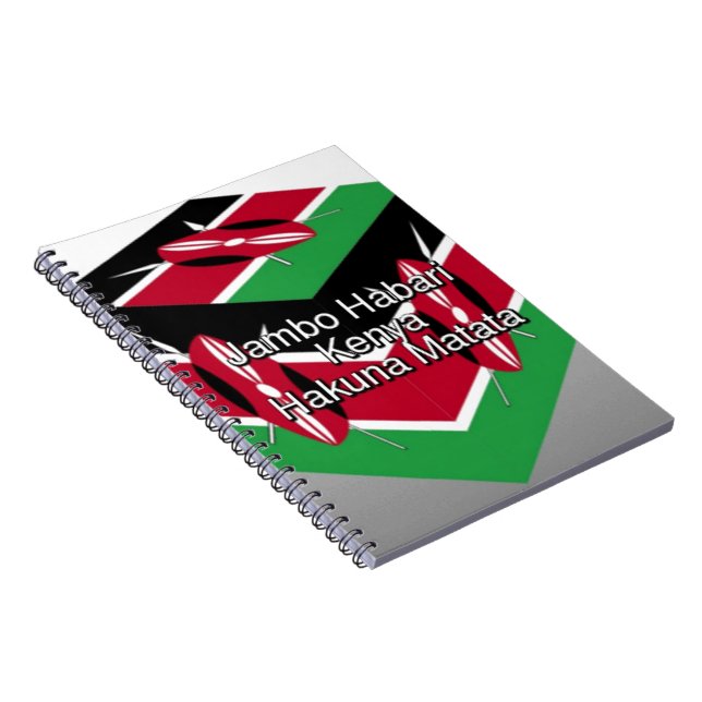 Cuaderno Hermoso y encantador cubo de bandera keniana con s (Lado Derecho)