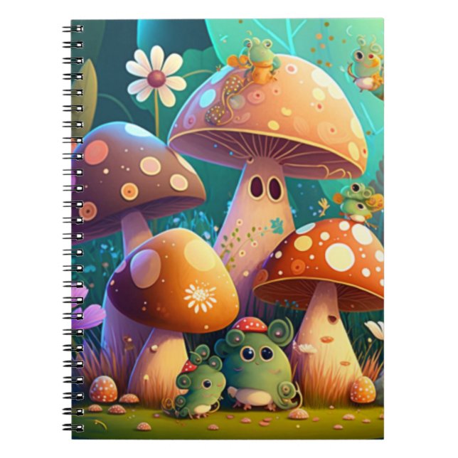 Cuaderno Hermosos hongos adorables para la habitación de lo (Frente)