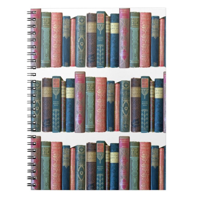 Cuaderno Hermosos libros antiguos, espinas de libros (Frente)