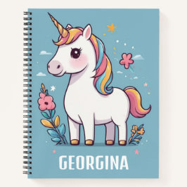 Cuaderno Hermosos niños personalizados de Unicornio