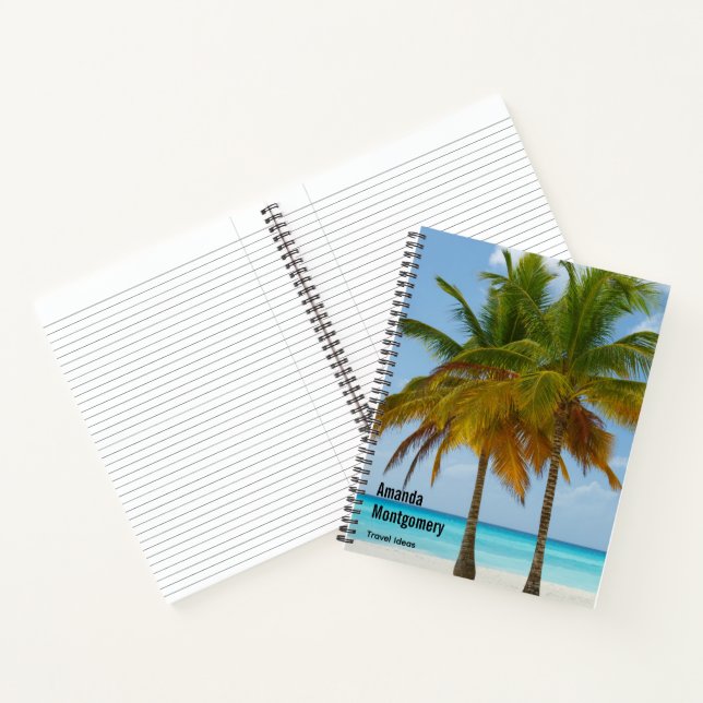 Cuaderno Hermosos palmeros en una playa tropical (Interior)