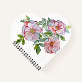 Cuaderno Hermosos rosas acuarelas realistas.