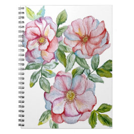 Cuaderno Hermosos rosas acuarelas realistas.