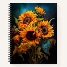 Hermosos Sunflowers Bouquet Elegante Arte Botánico