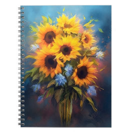 Cuaderno Hermosos Sunflowers Bouquet Elegante Botánica