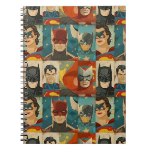 Cuaderno Héroes de cómics antiguos en colores retro