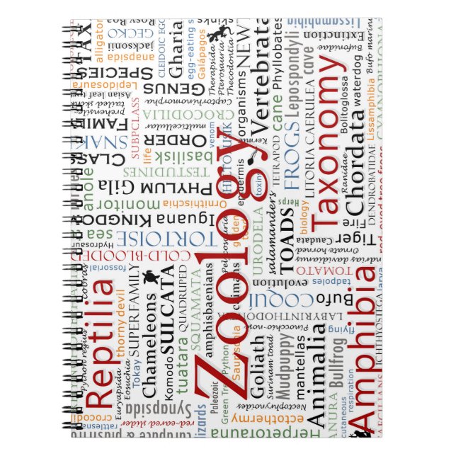 Cuaderno Herpetología en tipografía (Frente)