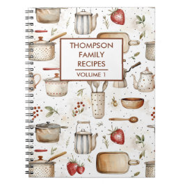 Cuaderno Herramientas de cocina Receta personalizada