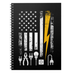 Cuaderno Herramientas de electricista liniero de bandera es