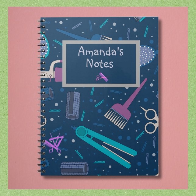 Cuaderno Herramientas de estilo de cabello coloridas para p (Personalize this notebook for your favorite stylist.  )