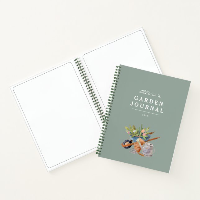Cuaderno Herramientas de jardinería Acuarela Khaki Garden J (Interior)