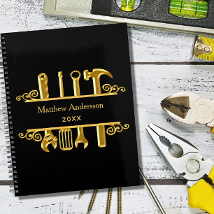 Cuaderno Herramientas de oro negro negocios de reparaciones