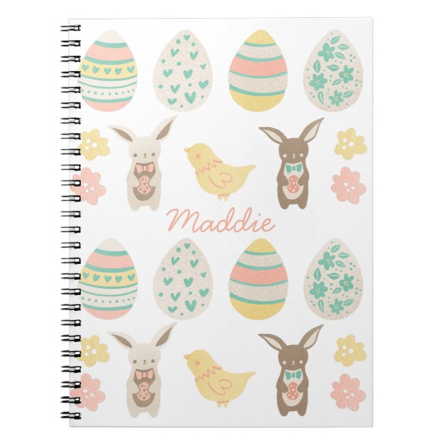 Cuaderno Hervidad de Pascua de Huevos Pastel Personalizados (Frente)