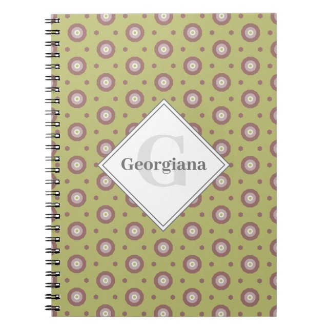 Cuaderno Hexageres geométricos neutrales cálidos personaliz (Frente)