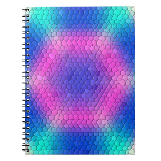 Cuaderno Hexagones de la escala de sirenas holográficas ros (Frente)