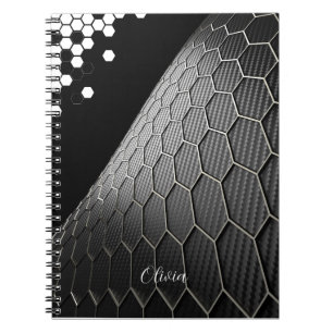 Cuaderno Hexagones geométricas de época elegantes personali