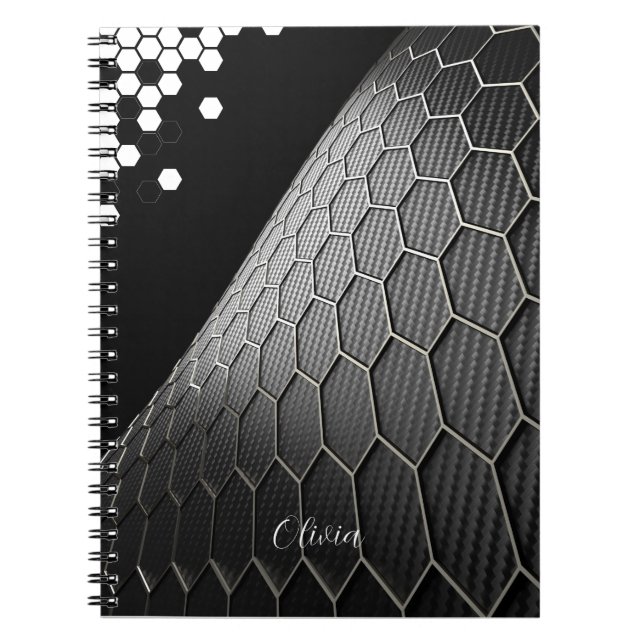 Cuaderno Hexagones geométricas de época elegantes personali (Frente)