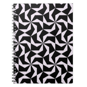 Cuaderno Hexágono geométrico abstracto de color negro y ros