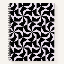 Cuaderno Hexágono geométrico abstracto de color negro y ros