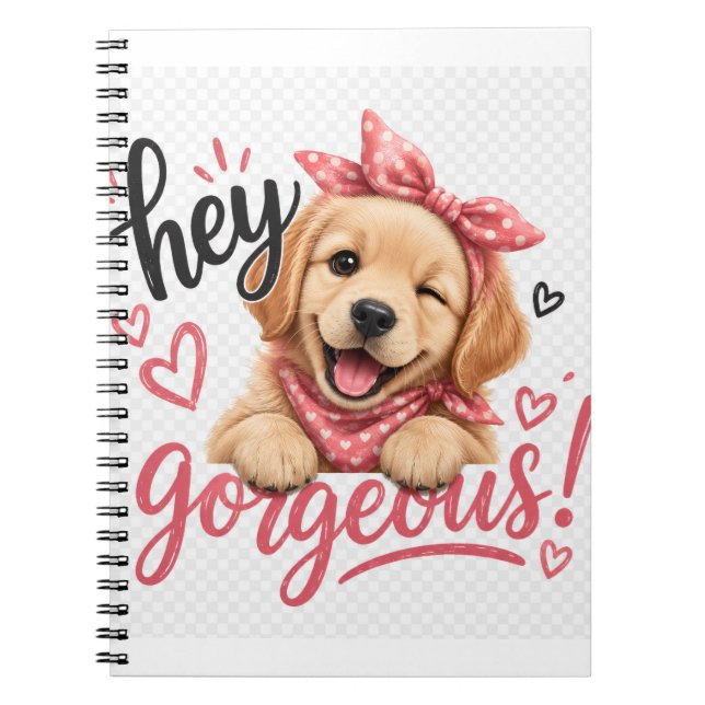 Cuaderno Hey Hermoso Diseño de Perro Lindo (Frente)